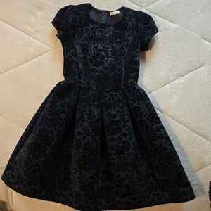 MonnaLisa Black Velvet Jacquard Dress